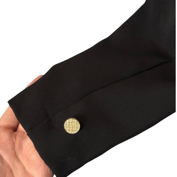 Shein gold button cropped blazer black women's size L - Picture 9 of 10